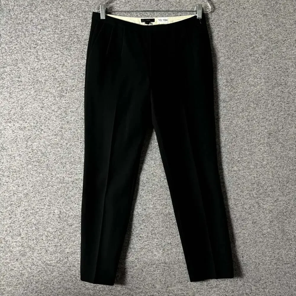 J.Crew Women's Size 8T Tall Black Polyester Slim Straight Leg Dress Pants